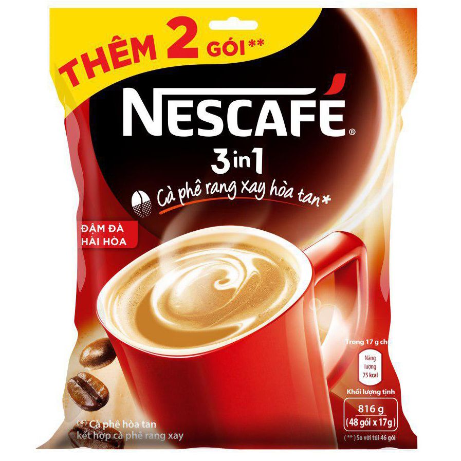 Túi 46 Gói Nescafé 3 in 1 Đậm Đà Hài Hòa - 17g