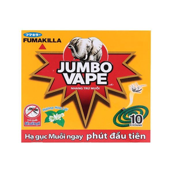 Nhang Trừ Muỗi Hương Hoa Lài Jumbo Vape (10 Khoanh/Hộp)