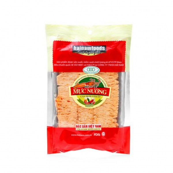 Mực ống khô nướng cán duỗi tẩm ớt 20g