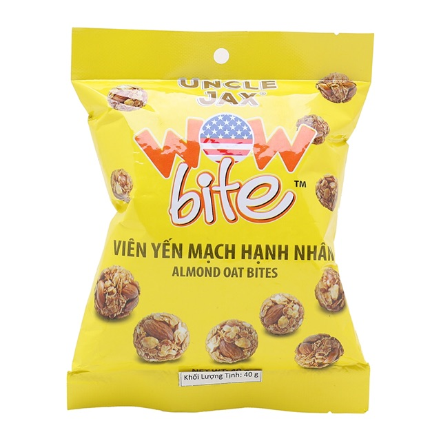Viên Yến Mạch Wow Bite Vị Hạnh Nhân - Uncle Jax - 40 g