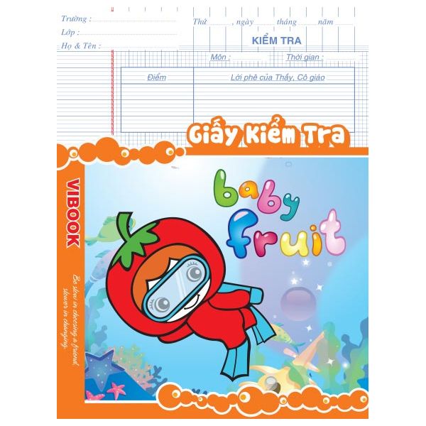 Tập Kiểm Tra Vibook Baby Fruit - 48 Trang Caro