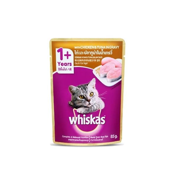 Thức Ăn Mèo - Vị Gà & Cá Ngừ - Whiskas - Túi 85g
