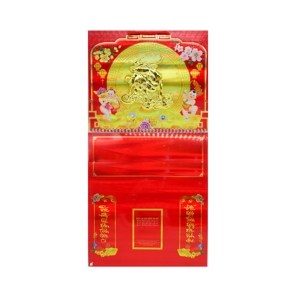 Lịch Lò Xo Giữa Gắn Lốc Chữ Nổi - Tân Sửu 2021