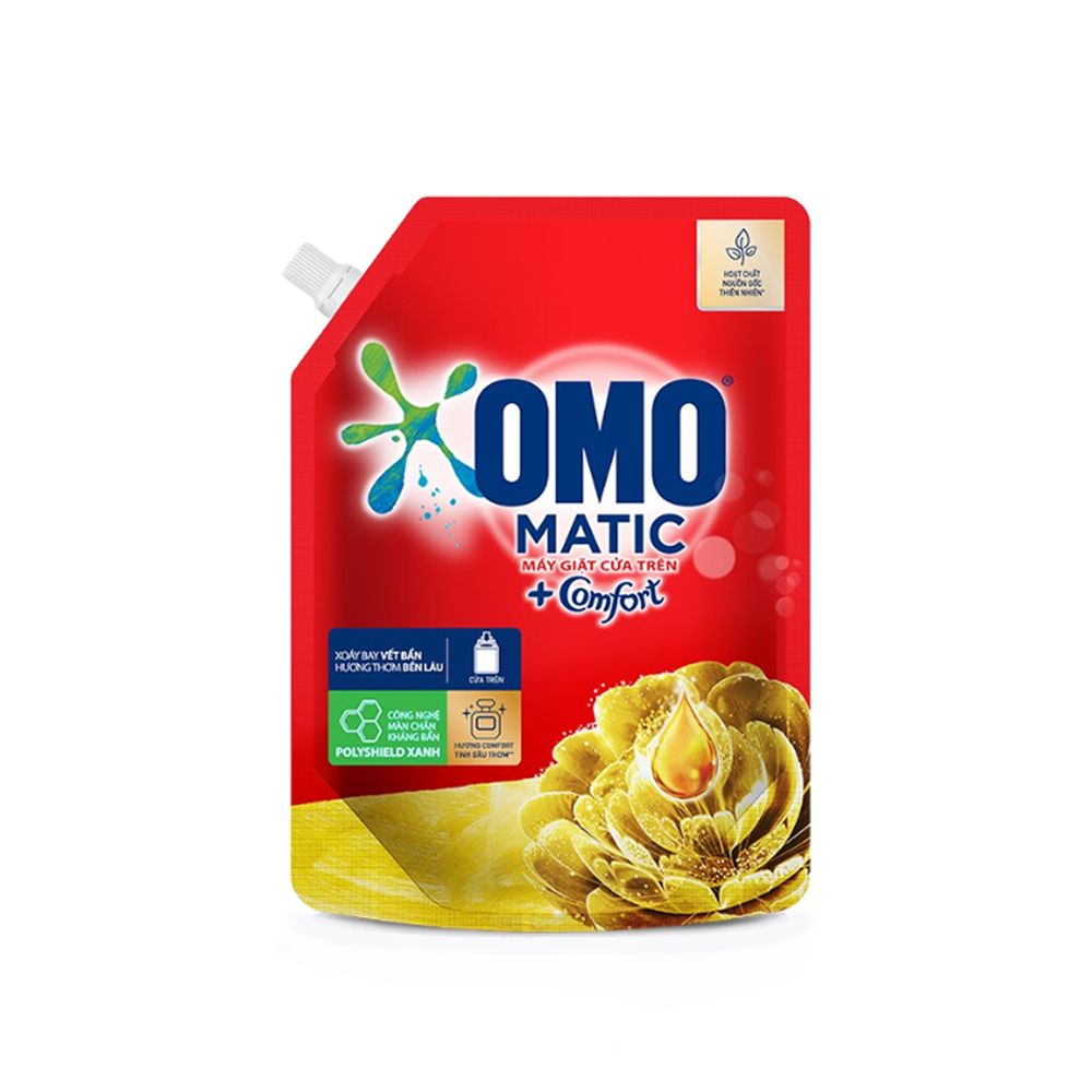 Nước Giặt Omo Matic Comfort Tinh Dầu Thơm - Máy Giặt Cửa Trên (Túi 1.9L)