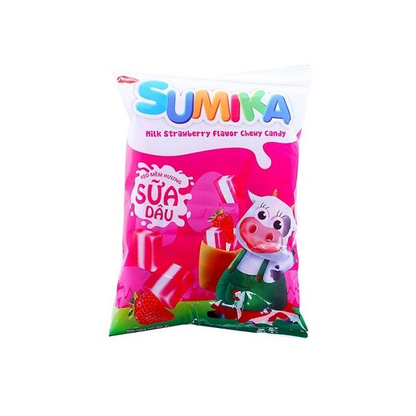 Kẹo Mềm Sữa Dâu Sumika Milk Strawberry Flavor Chewy Candy (140g)