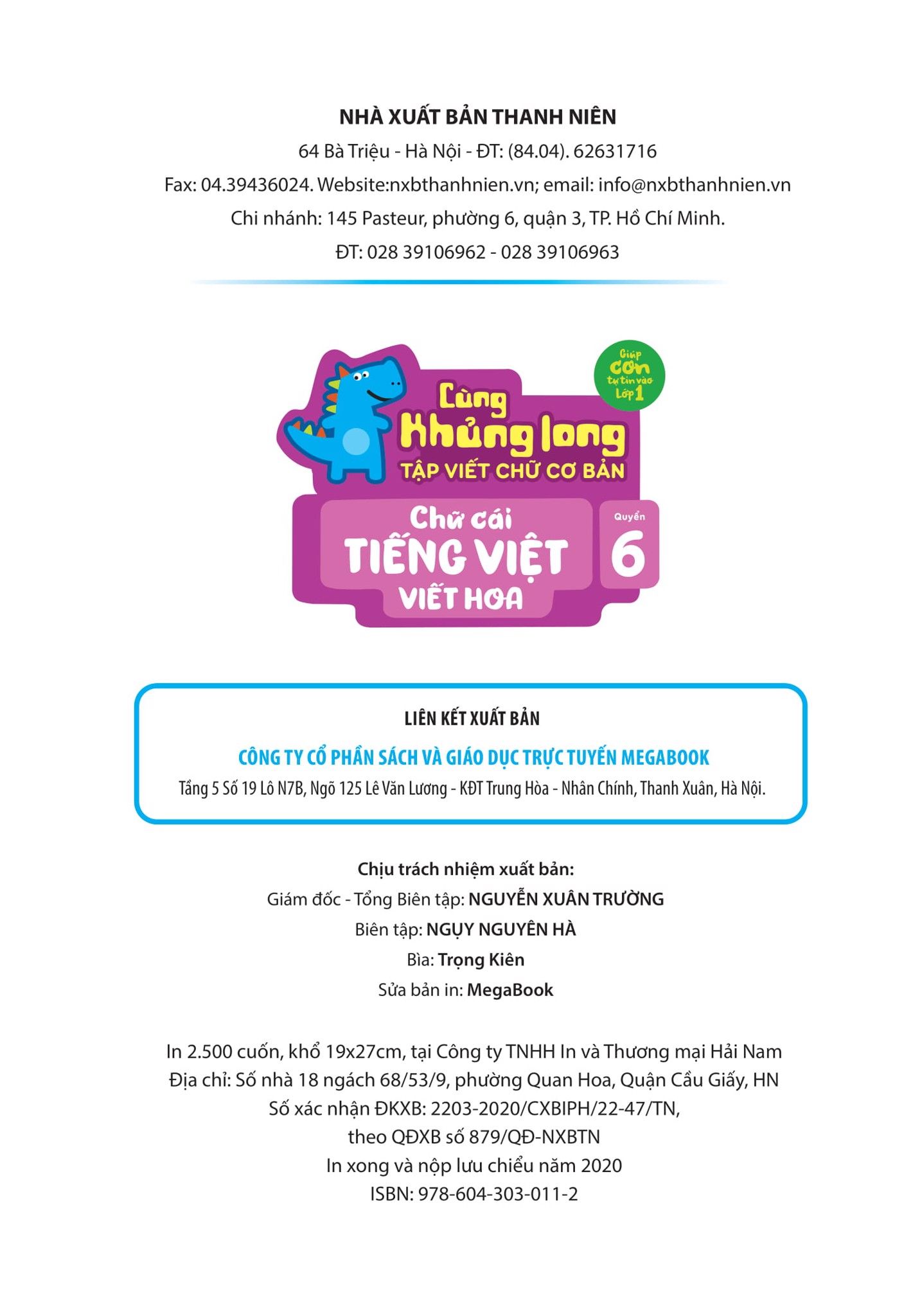 Cùng Khủng Long Tập Viết Chữ Cơ Bản - Chữ Cái Tiếng Việt Viết Hoa - Quyển 6 - Sticker Bé Trai