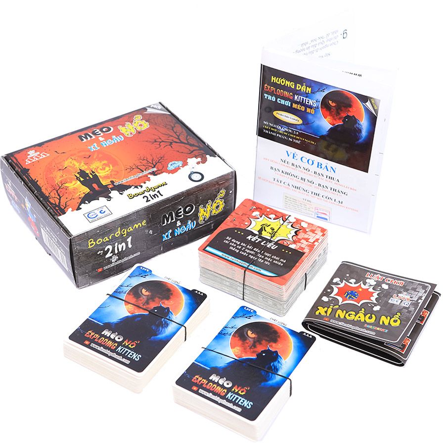 Boardgame 2in1 mèo nổ - xí ngầu nổ