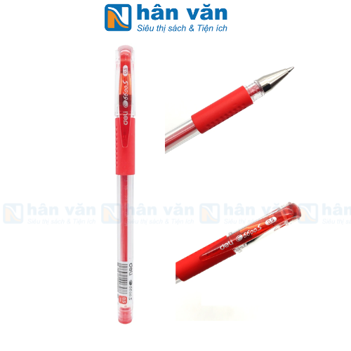 Bút Gel Deli 0.5 mm E6600S-DO - Mực Đỏ