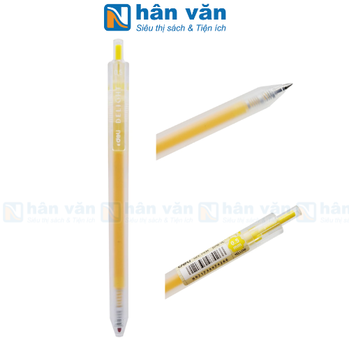 Bút Gel Deli 0.5 mm - Mực Vàng EG118-YL (1/12/144/1728)