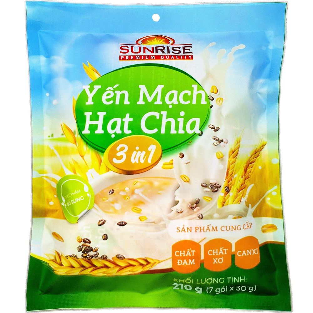 Yến Mạch Hạt Chia - 3in1 - Sunrise - Gói 210g