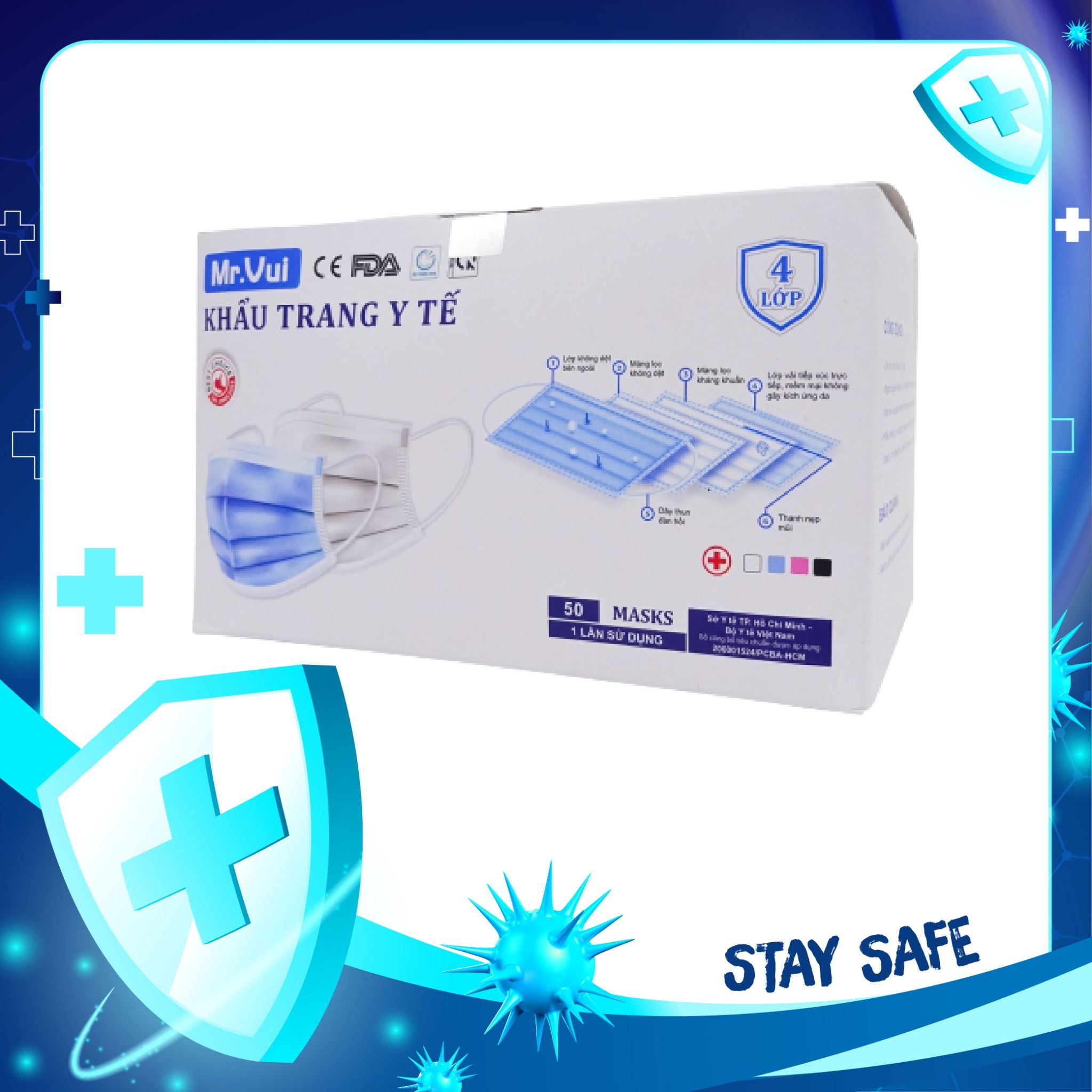 Khẩu Trang Medical Mask Mr.Vui - 4 Lớp