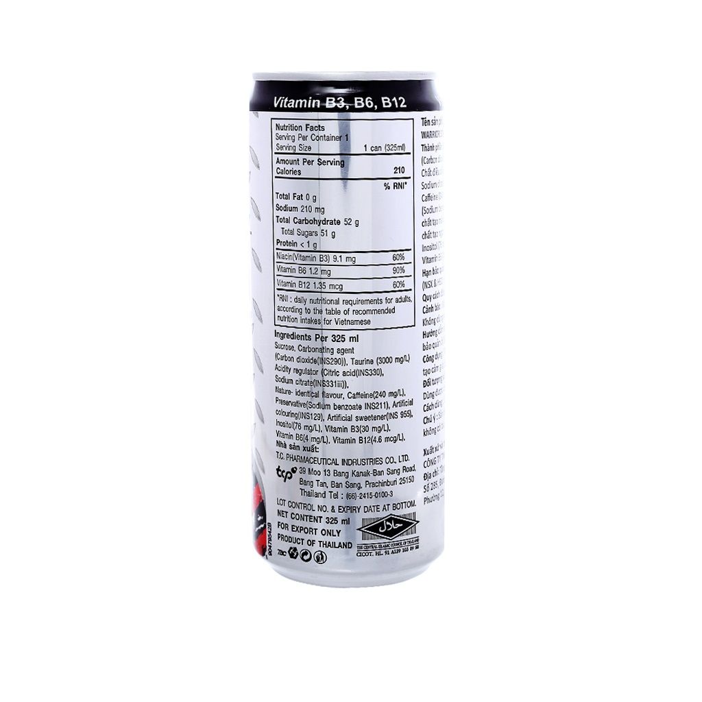 Nước tăng lực Warrior 325ml*24