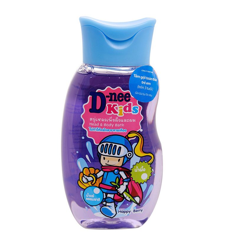  Tắm Gội Toàn Thân Em Bé Baby D-Nee Tím Happy Berry Scent (200ml) 