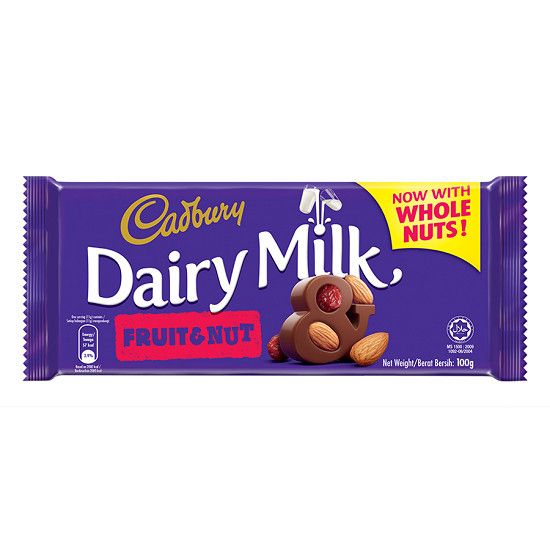  Sôcôla trái cây và hạt cadbury dairy milk 100gx12x6 