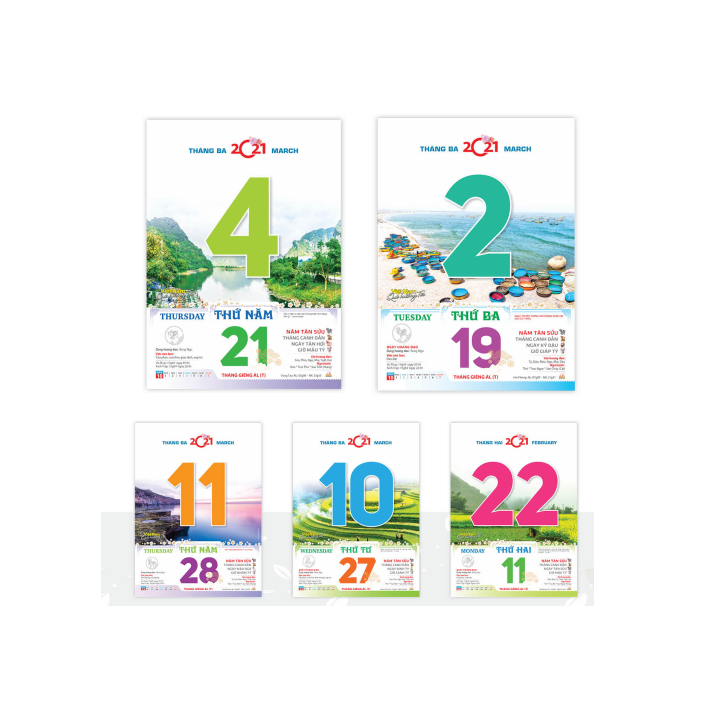 Lịch bloc siêu cực đại 29.5x41 cm - Việt Nam Quê Hương Tôi - Tân Sửu 2021