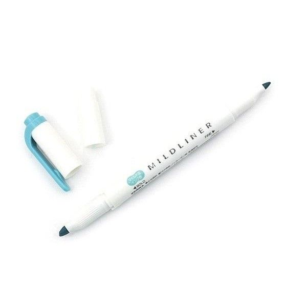 Viết Lông Dầu Dạ Quang Zebra Mildliner - MSB Fine Bold Mild Smoked Blue