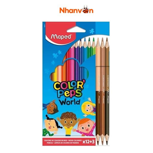 Chì Màu Maped Color'Peps 12 Màu + 3 Duo 832071