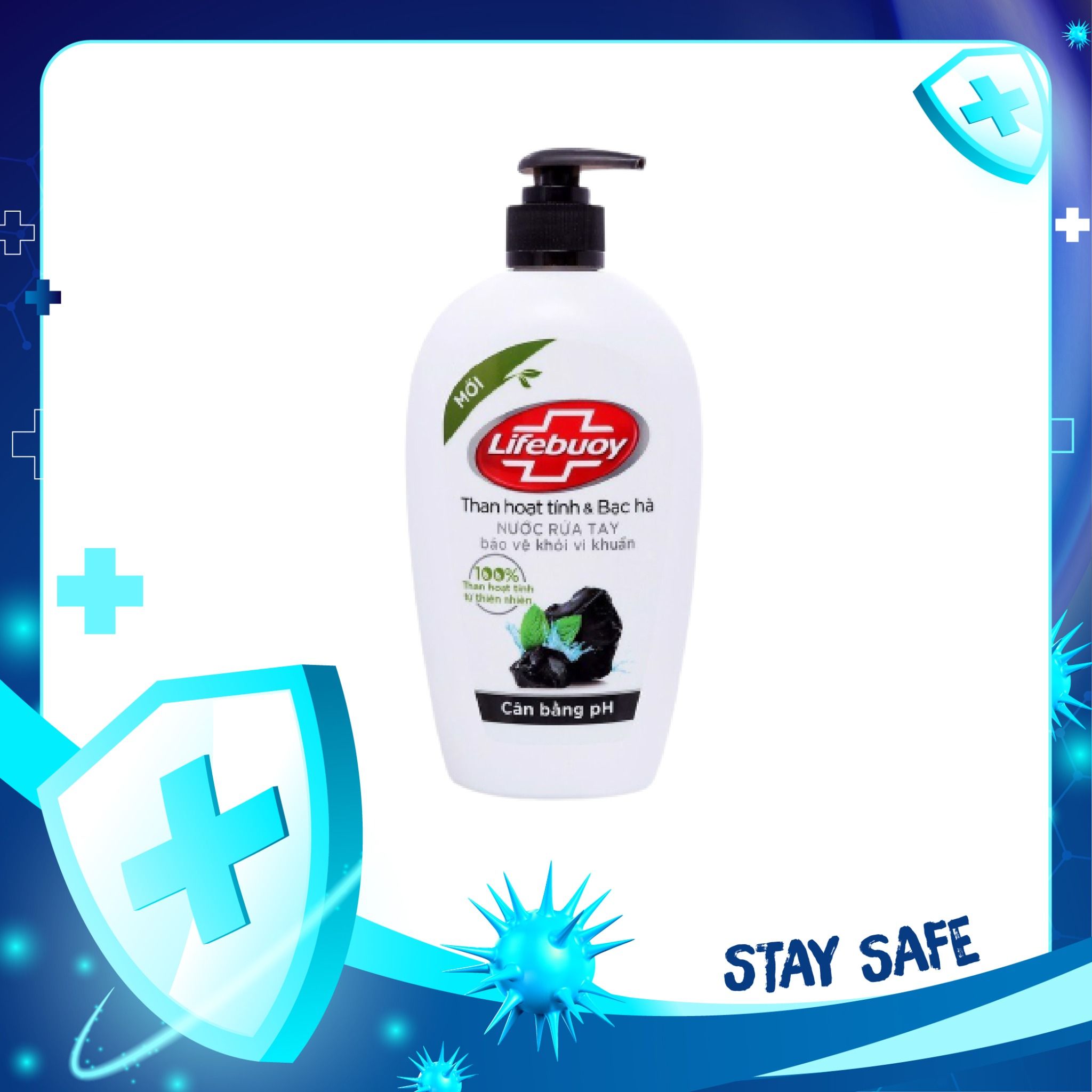 Nước Rửa Tay Lifebuoy - Than Hoạt Tính Và Bạc Hà - 180g