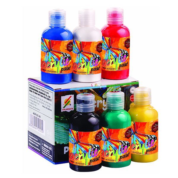 6 Chai Màu Vẽ Acrylic (120ml)