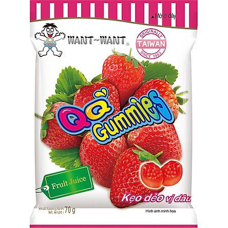 Kẹo dẻo Want Want QQ Gummies dâu 70g*10*6