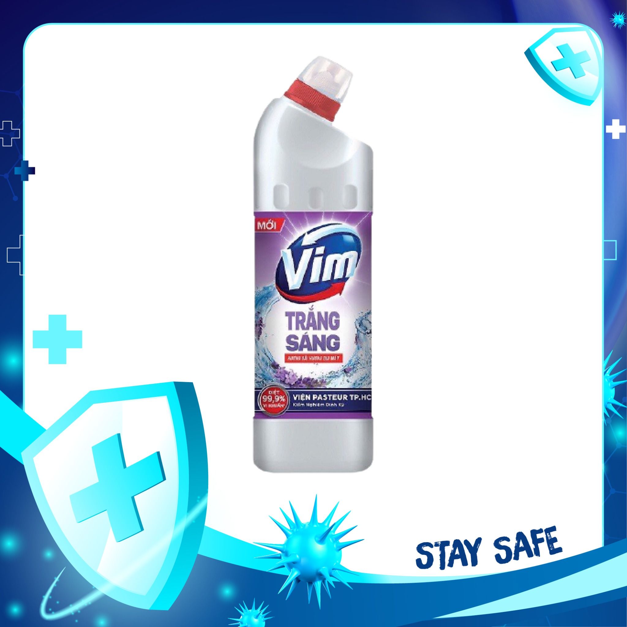 VIM Tẩy Rửa Trắng Sáng Oải Hương Than Hoạt Tính - 880ml
