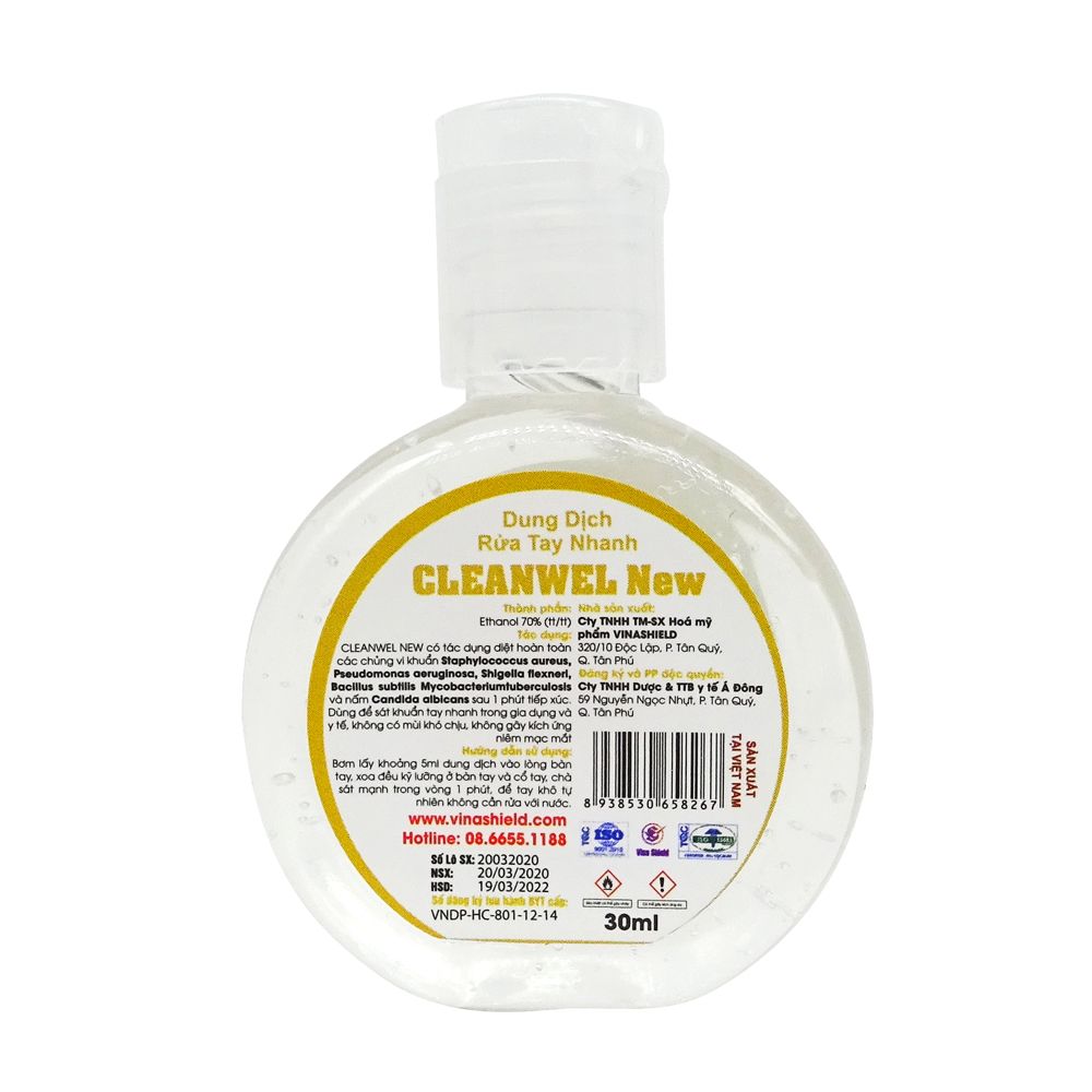 Dung dịch rửa tay nhanh CLEANWEL NEW chai 30ml- BTS (không vỏ silicon)