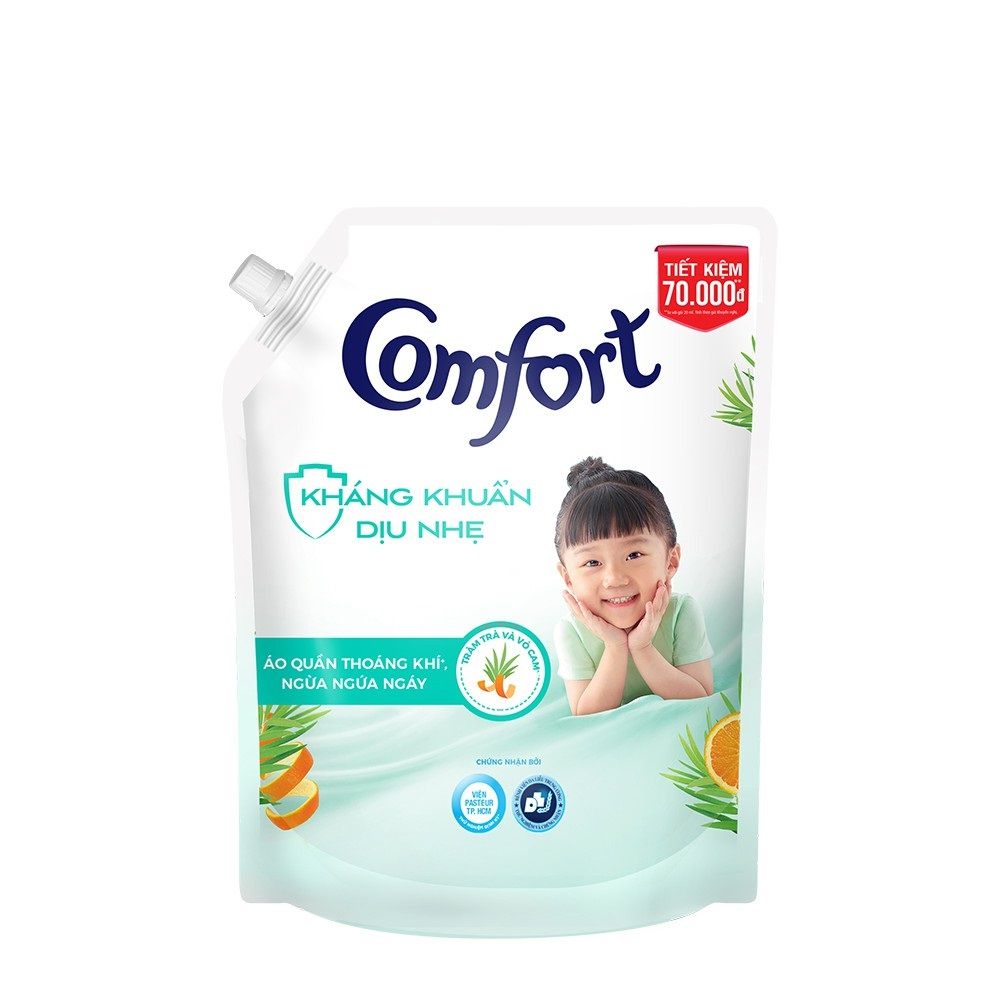 Nước Xả Vải Comfort Kháng Khuẩn Dịu Nhẹ Túi 2.4L