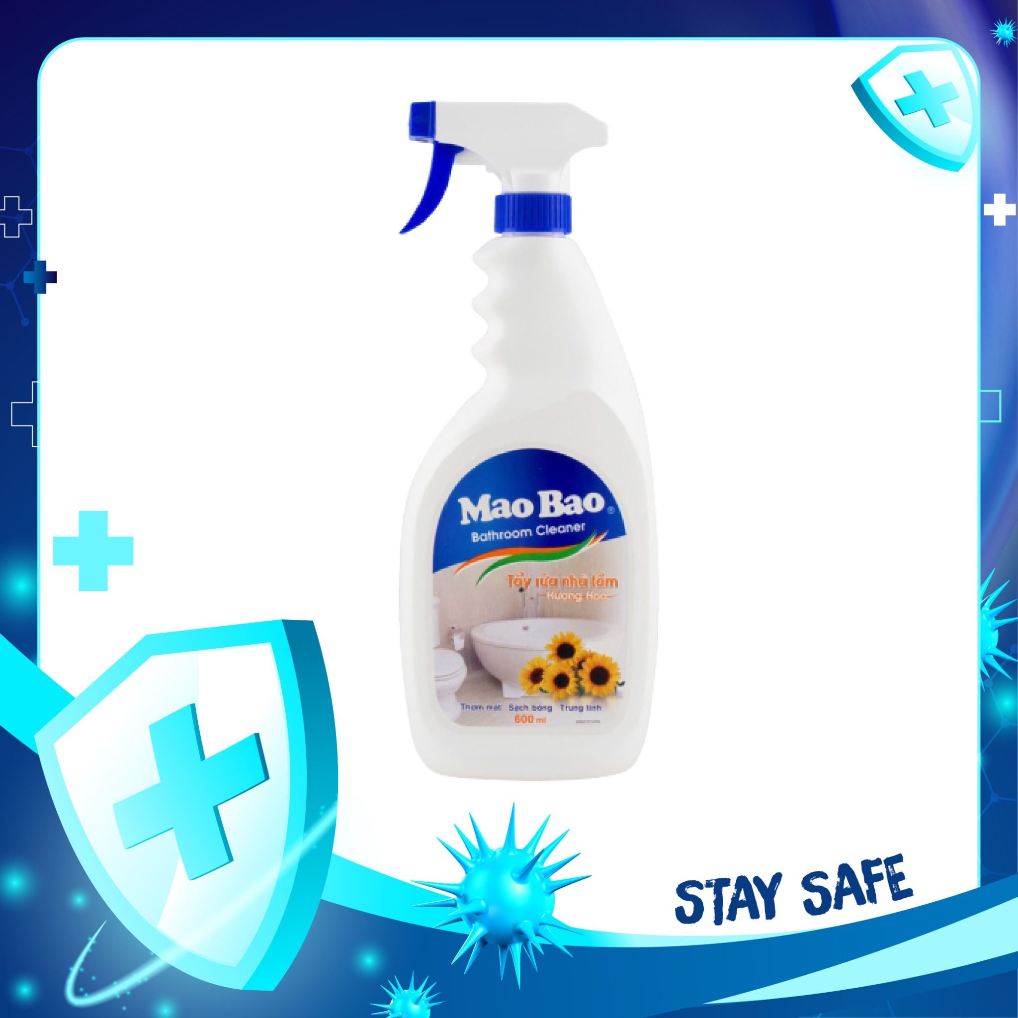 Nước Tẩy Rửa Nhà Tắm Mao Bao Hương Hoa (600ml)