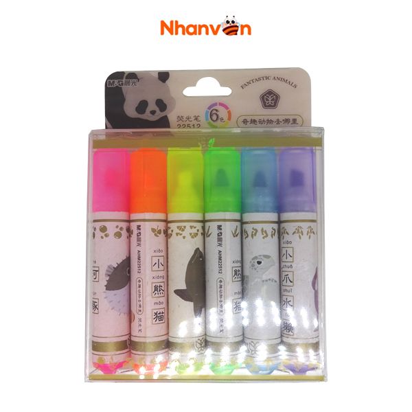 Vỉ 6 Bút Màu Dạ Quang - AHM-22512