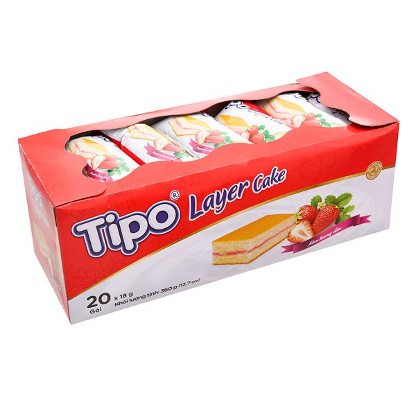 Bánh Tipo Bông Lan Layer Dâu - 360g