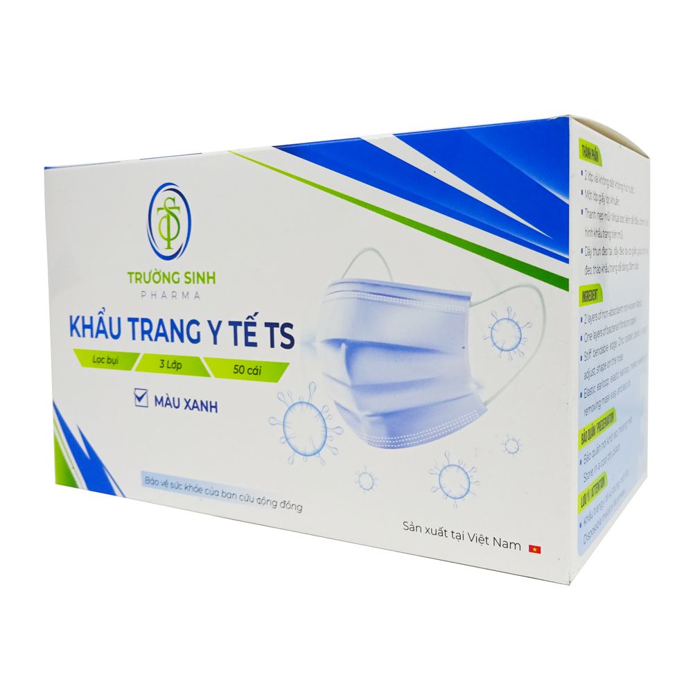 Khẩu Trang Y Tế Trường Sinh 3 Lớp - 50 Cái/Hộp