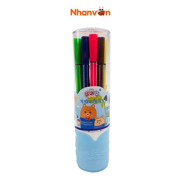 Hộp Tròn Bút Lông 12 Màu 6612