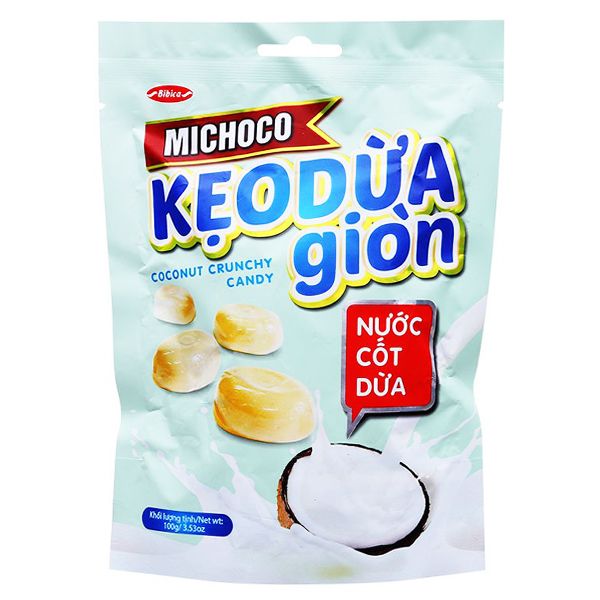 Kẹo Michoco dừa giòn nước cốt dừa túi 100g*50goi