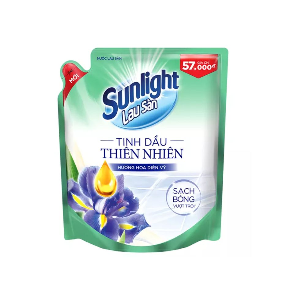 Nước Lau Sàn Sunlight Tinh Dầu Thiên Nhiên - Hương hoa Diên Vỹ (2.6kg/Túi)