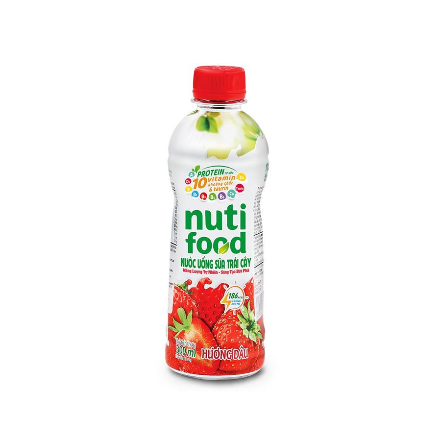 Nước uống sữa trái cây hương dâu chai 300ml