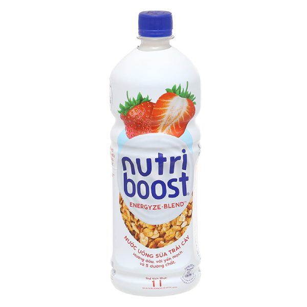 Nước Uống Sữa Trái Cây Nutriboost Hương Dâu Với Yến Mạch Và 5 Dưỡng Chất - 1Lít