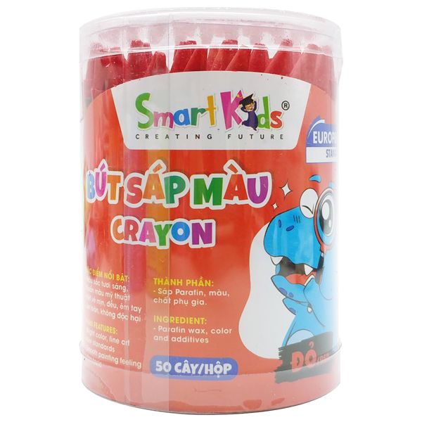 Sáp màu Dino màu đơn/CR12 (50 cây/hộp) Màu đỏ