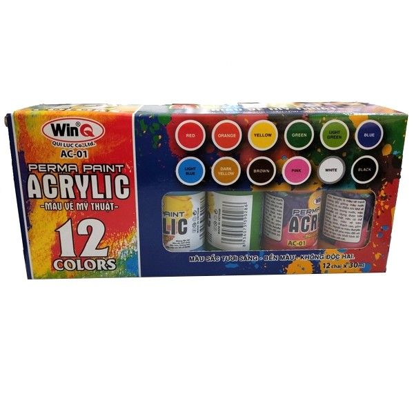 Màu Acrylic WinQ AC-01 - 12 Màu - 30 ML
