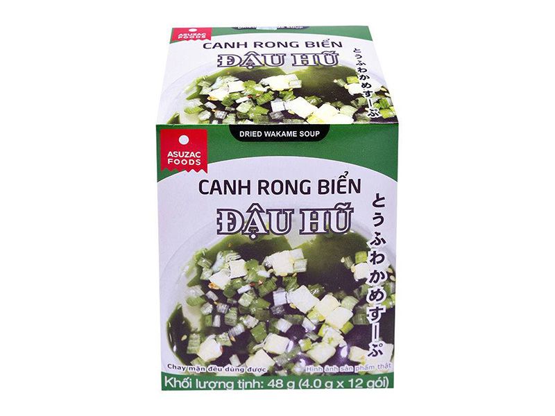 Canh Rong Biển Đậu hũ Asuzac Ăn Liền 4gx12 gói