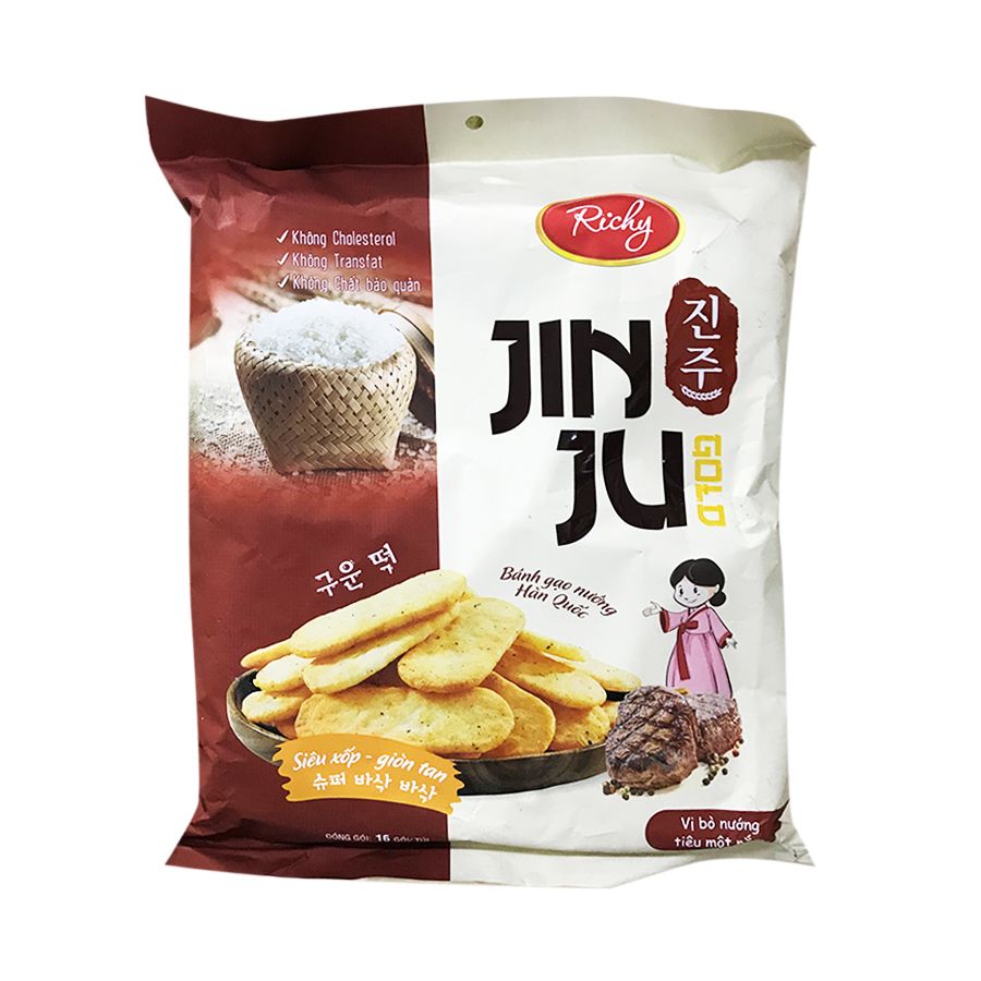 Bánh Gạo Jinju - Vị Bò Nướng Tiêu 1 Nắng - Richy - 134.4g