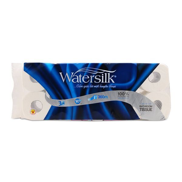 GVS Watersilk 10 cuộn/túi, 3 lớp có lõi V