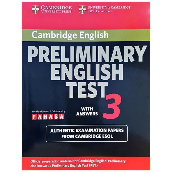  Cambridge Preliminary English Test 3 Student's Book with Answers 