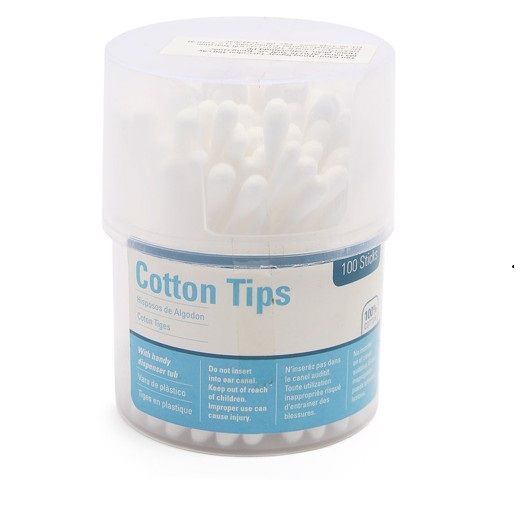 Bông Ngoáy Tai Coton 100 Cây Kèm Hộp
