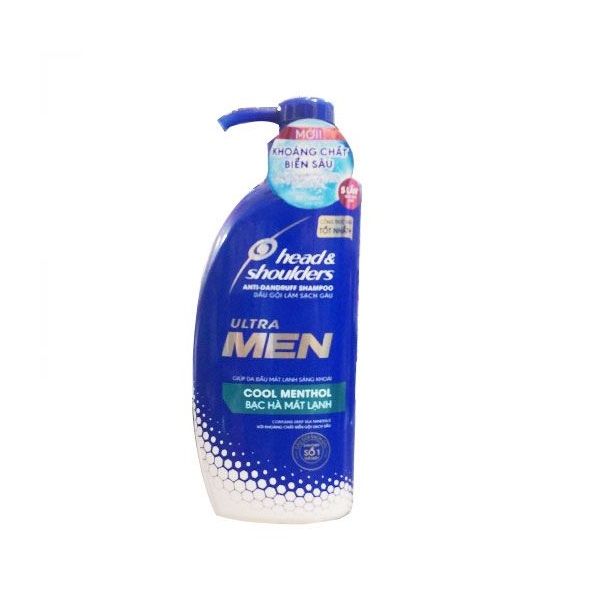 Dầu Gội Head & Shoulders Ultra Men Cool Menthol Bạc Hà Mát Lạnh Dầu Gội Làm Sạch Gầu 550ml