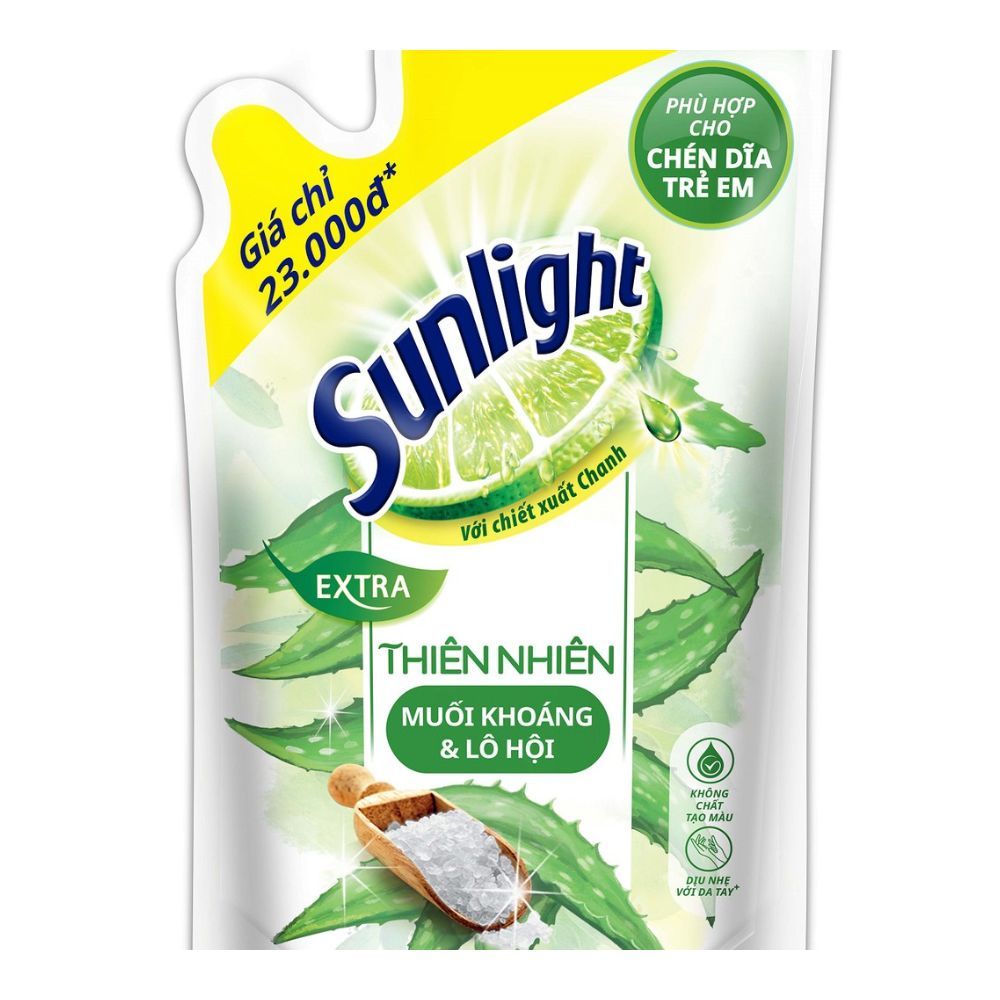  Nước Rửa Chén Sunlight Thiên Nhiên Muối Khoáng Và Lô Hội - Dạng Túi ( 725ml) 