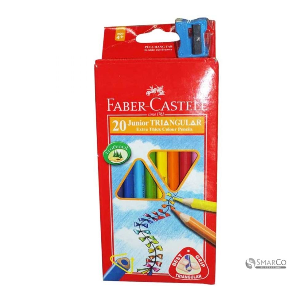 Faber - Castell - 11653820 - Chì Màu Junior Triangular - 20 Màu Dài + Chuốt