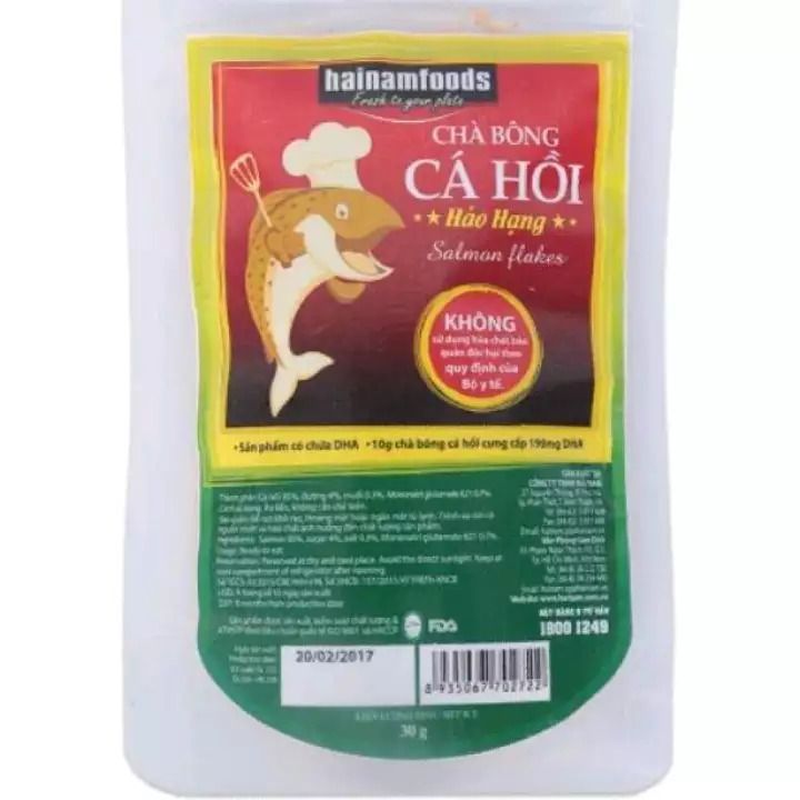 Cá hồi khô chà bông đỏ tẩm 30g