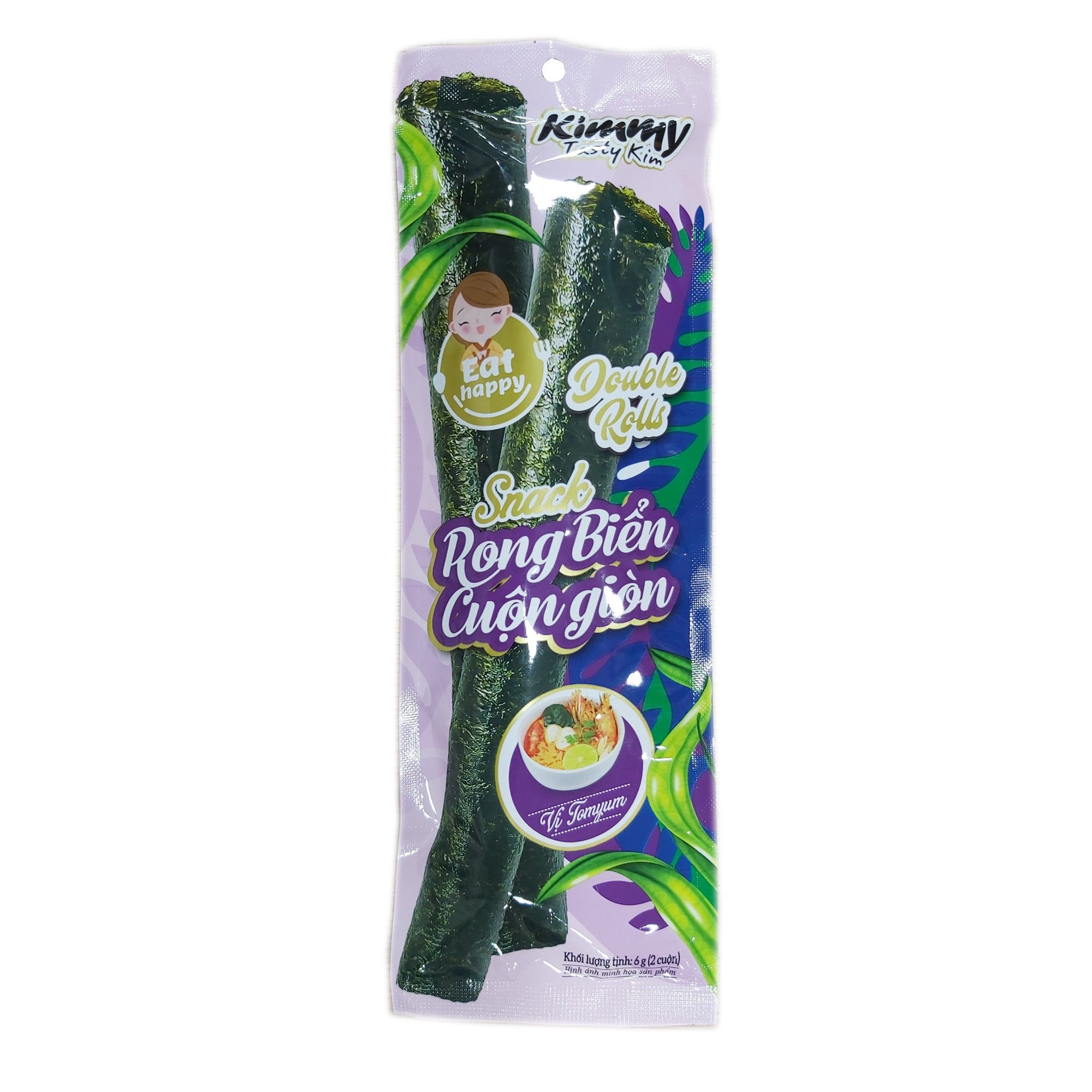 Snack Rong Biển Cuộn Giòn Vị Tomyum - Kimmy Tasty Kim - 6g