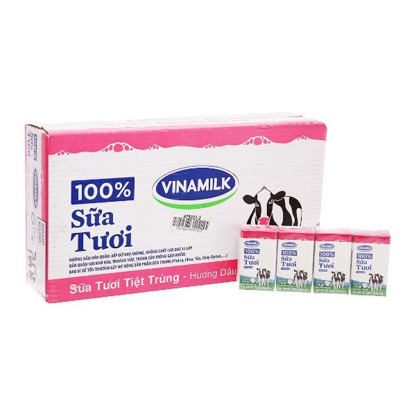 Sữa Tươi Tiệt Trùng Hương Dâu Vinamilk 100% (110ml)