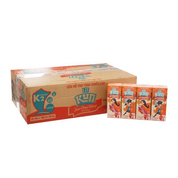 Sữa Chua Uống Tiệt Trùng Kun Hương Cam (180ml)